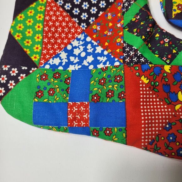 Vintage Patchwork Christmas Stocking Primitive Farmhouse Fringe Set of 2 - Picture 15 of 16